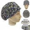 Women's Operating Caps BLUE FLOWERS for Long Hair BolsoHatillo TC
