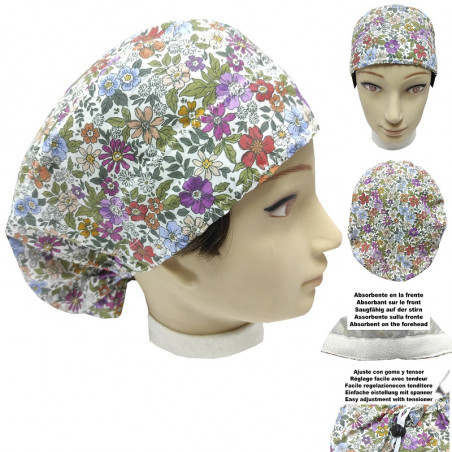 Gorro quirófano mujer PRIMAVERA Pelo Largo