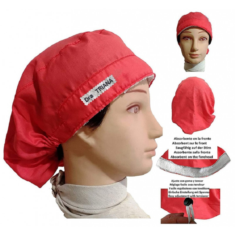 Cappuccio operativo donna rossa per capelli BolsoHatillo TC lunghi